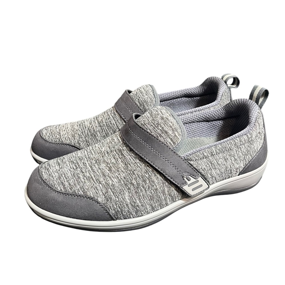 OrthoFeet Quincy 822 Orthotic Athletic Grey Slip Ons Womens Size 11.5 Wide